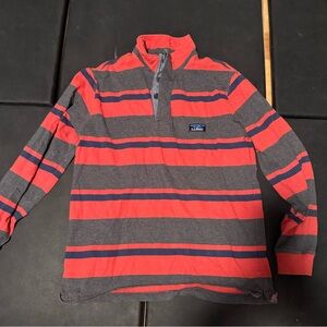 LL Bean Red, blue, and Gray Striped Sweater